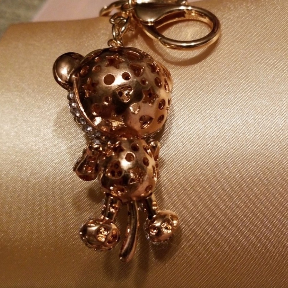 UNBRANDED TIGER Rhinestone Handbag / Purse Charm Accessory Gold - Picture 6 of 12